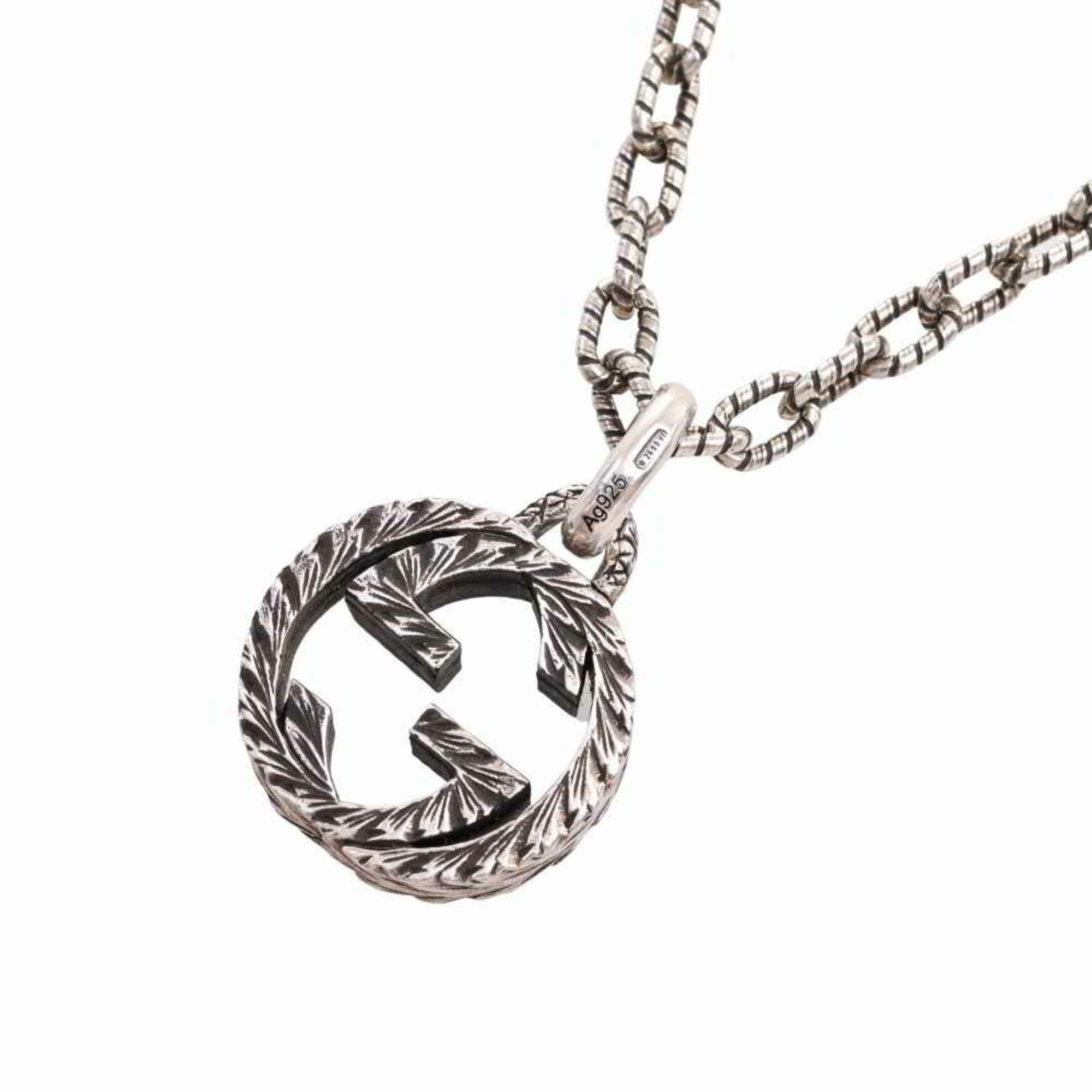 Gucci Sv925 Interlocking G Necklace Silver